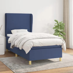 VIDAXL Sommier à lattes avec matelas 90x190 cm - Bleu tissu