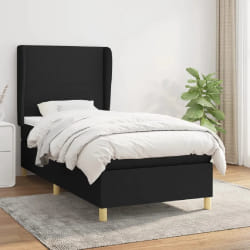 vidaXL Sommier à lattes avec matelas - Noir - 100x200 cm