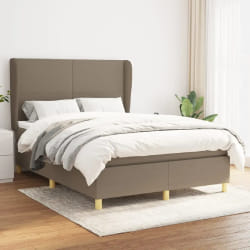 vidaXL Sommier avec matelas 140x190 cm - Taupe