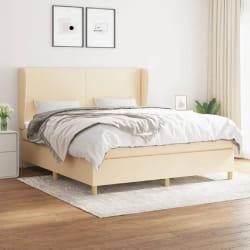 vidaXL Sommier à lattes de lit avec matelas - Crème