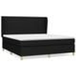 vidaXL Sommier à lattes de lit avec matelas Noir 180x200 cm Tissu - 180 x 200 cm