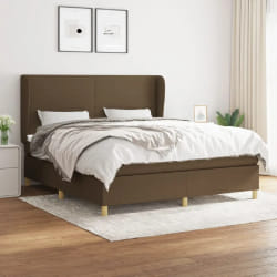 vidaXL Sommier à lattes de lit avec matelas Marron foncé 180x200 cm - 180 x 200 cm