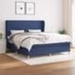vidaXL Sommier à lattes de lit avec matelas Bleu 180x200 cm Tissu - 180 x 200 cm