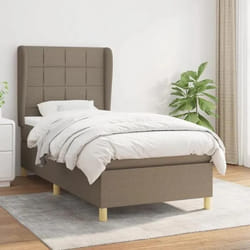 vidaXL Sommier à lattes de lit avec matelas Taupe 80x200 cm Tissu - 80 x 200 cm