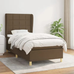 vidaXL Sommier à lattes de lit avec matelas Marron foncé 90x200 cm - 90 x 200 cm