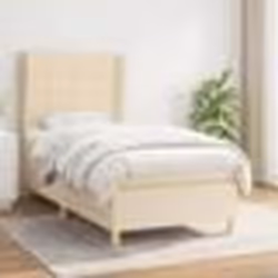 vidaXL Sommier à lattes de lit avec matelas Crème 100x200 cm Tissu - 100 x 200 cm