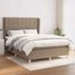 vidaXL Sommier à lattes de lit avec matelas Taupe 140x200 cm Tissu - 140 x 200 cm