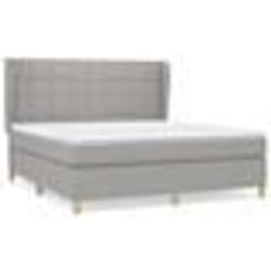 vidaXL Sommier à lattes de lit avec matelas Gris clair 180x200cm Tissu - 180 x 200 cm