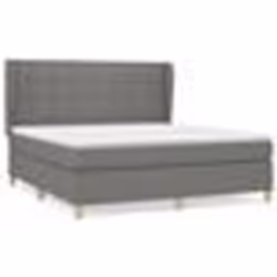 vidaXL Sommier à lattes de lit avec matelas Gris foncé 180x200cm Tissu - 180 x 200 cm