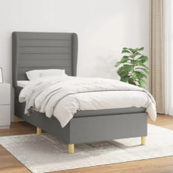 Vidaxl Sommier et matelas 90x190 cm - Gris foncé