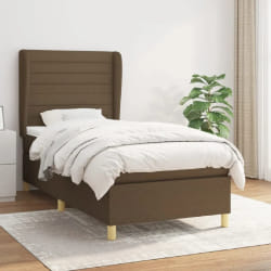 vidaXL Sommier à lattes de lit avec matelas Marron foncé 90x200 cm - 90 x 200 cm