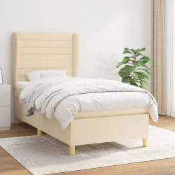 VIDAXL Sommier à lattes et matelas 90 x 200 cm - Crème