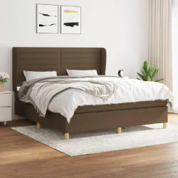 vidaXL Sommier à lattes de lit avec matelas Marron foncé 180x200 cm - 180 x 200 cm