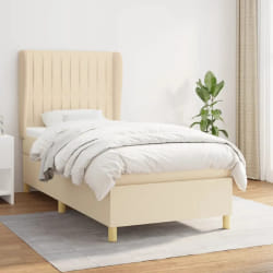 VIDAXL Sommier à lattes et Matelas - Crème