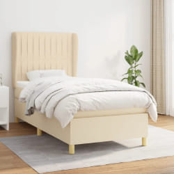 VidaXL Sommier à lattes de lit avec matelas 100x200 cm - Crème