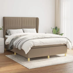 VidaXL Sommier à lattes avec matelas - Taupe - 140x200 cm