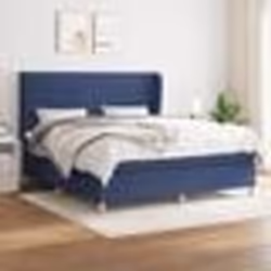 vidaXL Sommier à lattes de lit avec matelas Bleu 180x200 cm Tissu - 180 x 200 cm