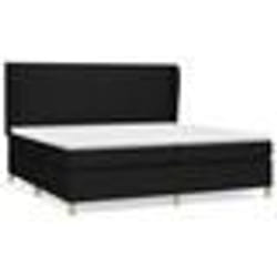 vidaXL Sommier à lattes de lit avec matelas Noir 200x200 cm Tissu - 200 x 200 cm