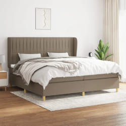 vidaXL Sommier à lattes de lit avec matelas Taupe 200x200 cm Tissu - 200 x 200 cm