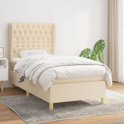vidaXL Sommier Tissu 100x200 - Crème