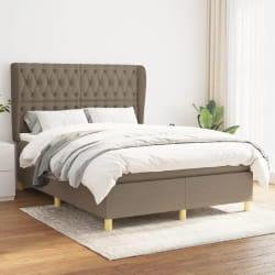 vidaXL Sommier tapissier Taupe 140x190 cm