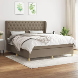 VIDAXL Sommier à lattes avec matelas - Taupe - Tissu
