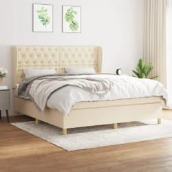 vidaXL Sommier à lattes avec matelas 160x200 - Crème