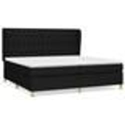 vidaXL Sommier à lattes de lit avec matelas Noir 200x200 cm Tissu - 200 x 200 cm