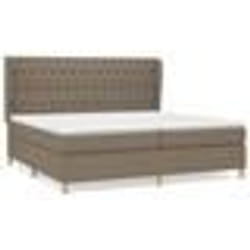 vidaXL Sommier à lattes de lit avec matelas Taupe 200x200 cm Tissu - 200 x 200 cm