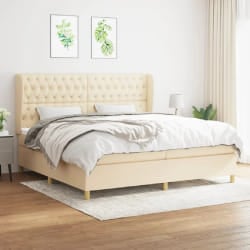 vidaXL sommier à lattes et matelas crème
