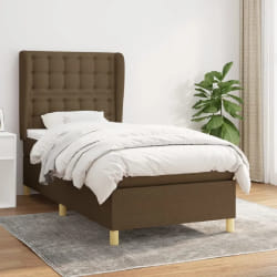 vidaXL Sommier à lattes avec matelas - Marron foncé