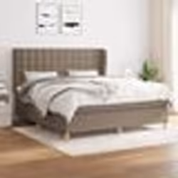 vidaXL Sommier à lattes de lit avec matelas Taupe 160x200 cm Tissu - 160 x 200 cm