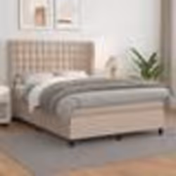 vidaXL Sommier à lattes de lit avec matelas Cappuccino 140x200 cm - 140 x 200 cm