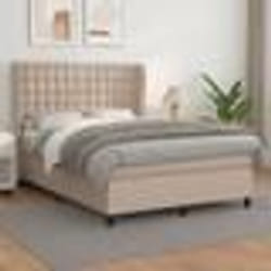vidaXL Sommier à lattes de lit avec matelas Cappuccino 140x200 cm - 140 x 200 cm