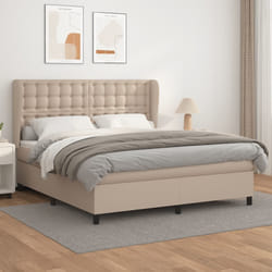 vidaXL Sommier à lattes de lit avec matelas Cappuccino 160x200 cm - 160 x 200 cm