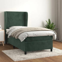 vidaXL Sommier à lattes de lit avec matelas Vert foncé 90x200 cm - 90 x 200 cm
