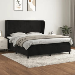vidaXL Sommier à lattes de lit et matelas Noir 160x200 cm Velours - 160 x 200 cm