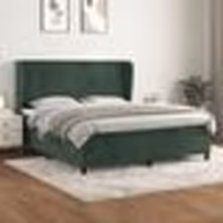 vidaXL Sommier à lattes de lit et matelas Vert foncé 180x200cm Velours - 180 x 200 cm