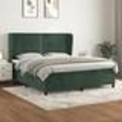 vidaXL Sommier à lattes de lit et matelas Vert foncé 180x200cm Velours - 180 x 200 cm