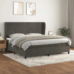 vidaXL Sommier à lattes de lit avec matelas 200x200 cm - Gris foncé