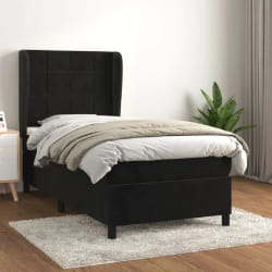VIDAXL Sommier à lattes et matelas - Noir - 80x200 cm