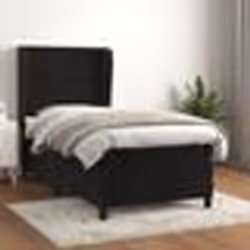 vidaXL Sommier à lattes de lit avec matelas Noir 90x190 cm Velours - 90 x 190 cm