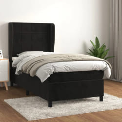 vidaXL Sommier à lattes avec matelas 100x200 cm - Noir Velours