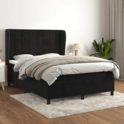 VidaXL Sommier à lattes et matelas, noir
