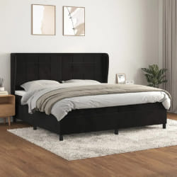 vidaXL Sommier à lattes et matelas - Noir 200x200 cm