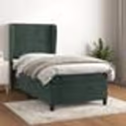 vidaXL Sommier à lattes de lit et matelas Vert foncé 80x200 cm Velours - 80 x 200 cm
