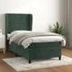 vidaXL Sommier à lattes de lit et matelas Vert foncé 80x200 cm Velours - 80 x 200 cm