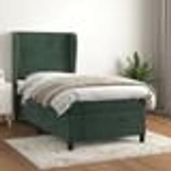 vidaXL Sommier à lattes de lit avec matelas Vert foncé 90x190 cm - 90 x 190 cm