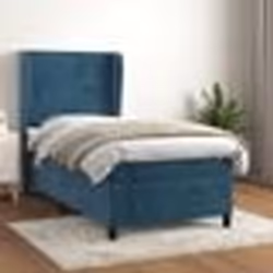 vidaXL Sommier à lattes de lit avec matelas Bleu foncé 90x190 cm - 90 x 190 cm