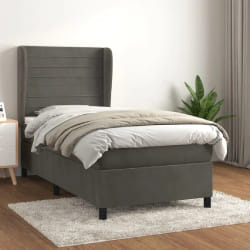 VidaXL Sommier à lattes avec matelas - Gris foncé